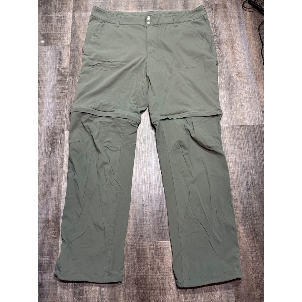 Columbia Omni-Shield Convertible Hiking Pants Green Women 16W Regular Zip Off